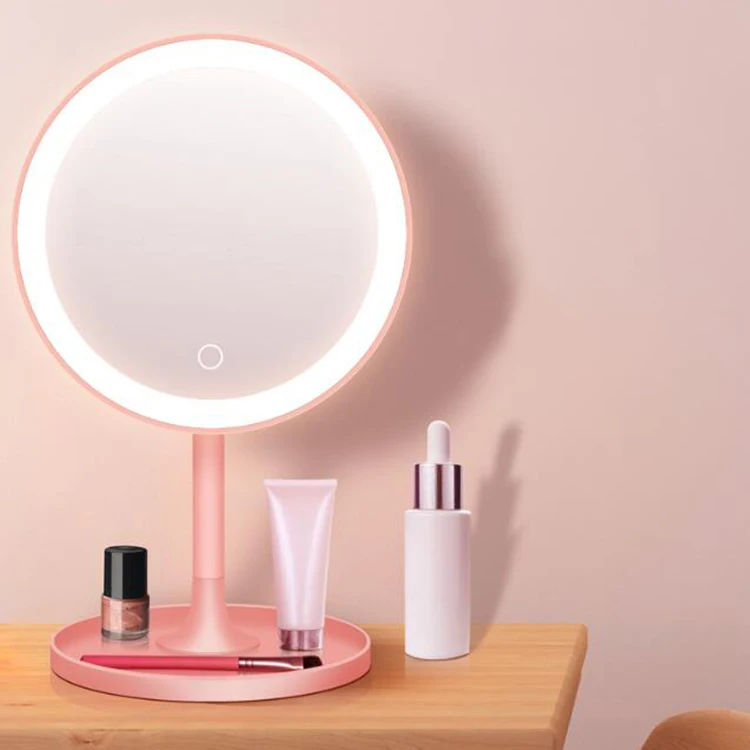 iStar Fashion desktop makeup mirror with fill led light stepless dimming round