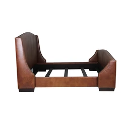 300000 SKU ODM Shayne Luxury High-end Customize Furniture Room Bedroom Set China Manufacturer Leather Upholstered bed