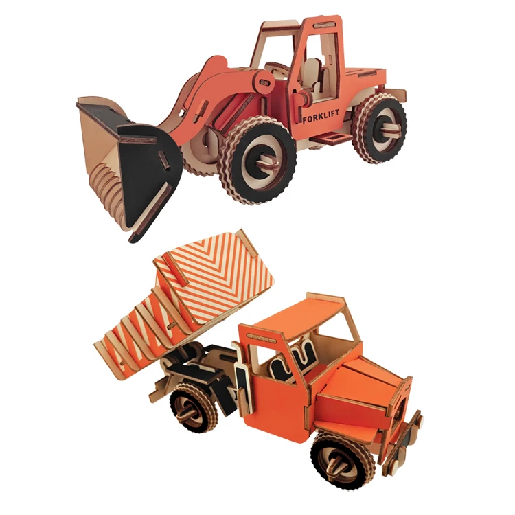 New design giant Wooden Puzzles 500/1000/1500 Pieces High Quality Laser Cut 3D IQ Wooden Puzzle Toy of Dumper