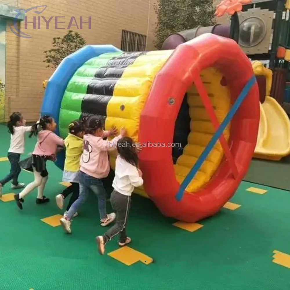 Interactive Team Building Party Games Lawn Inflatable Roller Wheel Inflatable Water Running Roller for Kids and Adults