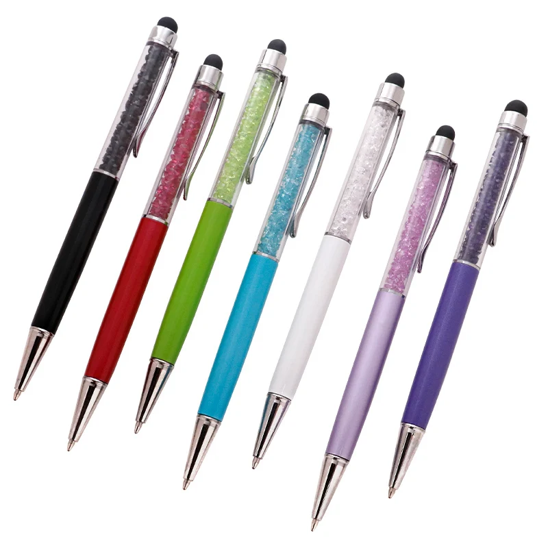 Promotional Metal Crystal Ballpoint Pen Custom with LOGO Ballpoint Pen Screen Stylus Pens for Mobile Phone Ipad