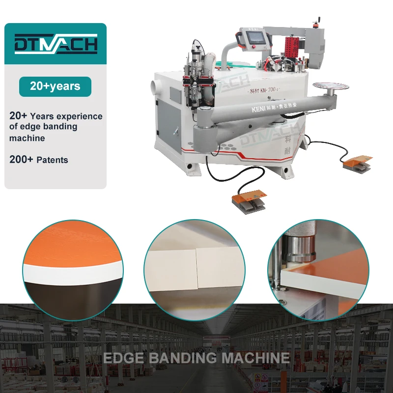 CE automatic curve edge bander plywood pvc DTMACH KN-700-3 curve edge banding and trimming machine