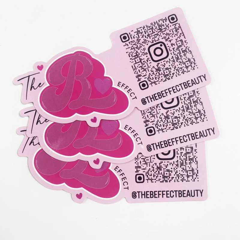 High Quality Die Cut UV Printing Adhesive Sticker With QR Code Barcode Adhesive Paper Label