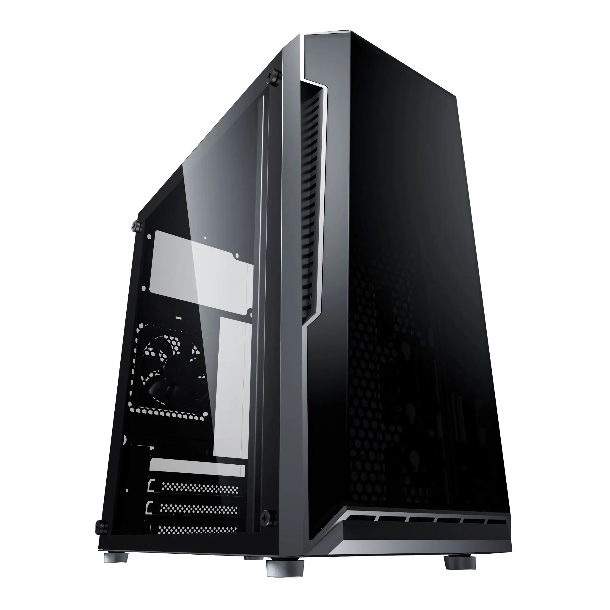 computer case mid tower office working suitable atx pc case oem custom elegent front panel black