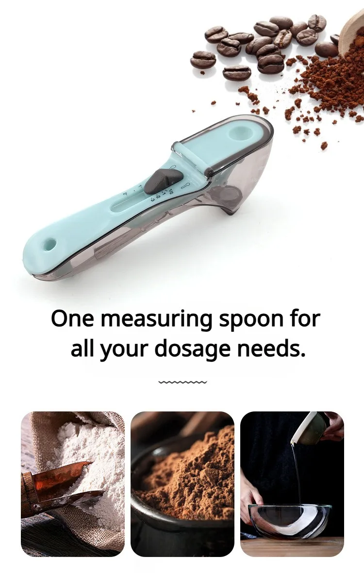 Hot Sale Cube Plastic Scale Measuring Cup Spoon Set Adjustable Home Use-for Liquid Measurements Baking Pets Food Shovel Scoop