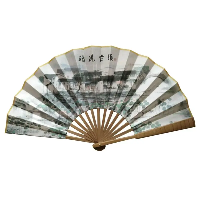 Custom Printed Colorful Bamboo Hand Fan for Handcrafts Gift Folding Paper Fan