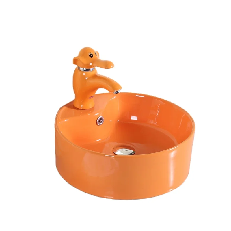 
HP-B001 bathroom round counter top sink colors washbasin for kindergarten 