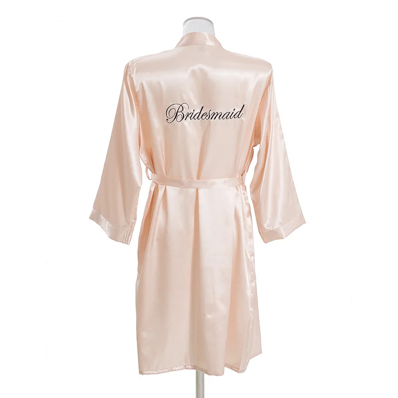 FUNG 2903 Simple Elegant Bridal Silk Wedding Robe For Girls