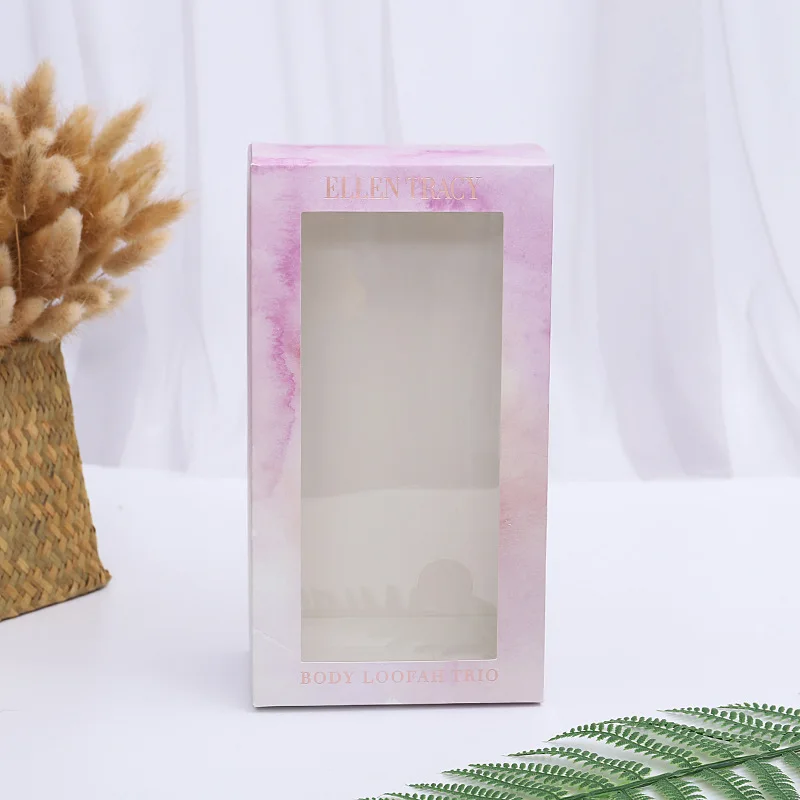 Custom kraft paper packaging window box with pvc clear window in Guangzhou Color Coated Paper Foldable Paper Box