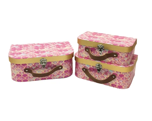 cardboard suitcase box set 3