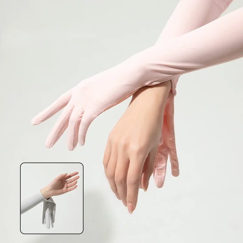 Лидер продаж перчатки с рукавами ультрафиолетовая защита Солнцезащитный шелк для вождения летние ледяные шелковые защиты от солнца