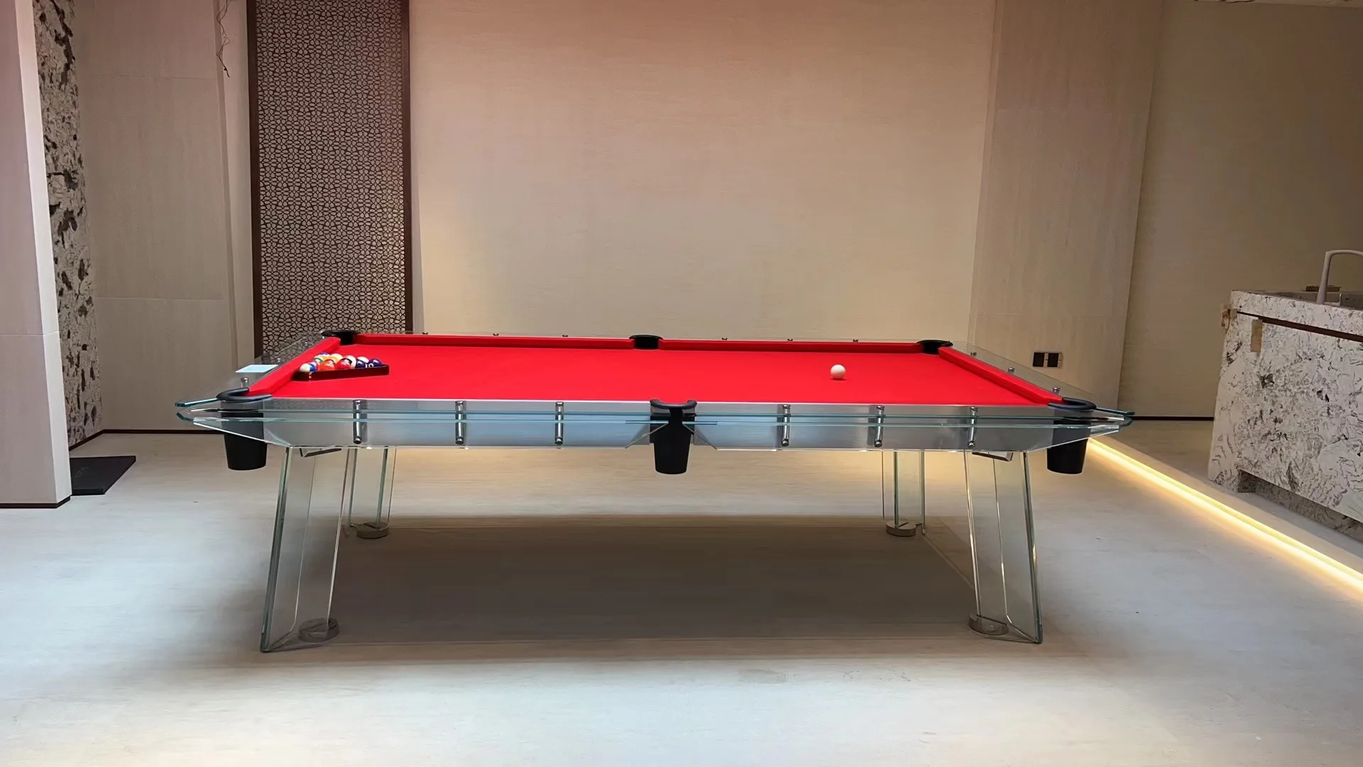 Customizable American Standard Black Eight Full Set Snooker Pool Table Indoor Clubhouse Hall Entertainment Glass
