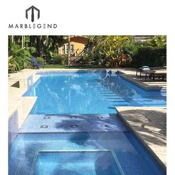 PFM design  blue glass mosaic tiling swimming pool mosaic for sale factory