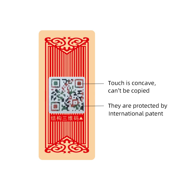 Wholesale Wine Case Tamper Evident Security Tag Custom Anti-counterfeiting Die Cut Self-adhesive qr code Sticker Seal label