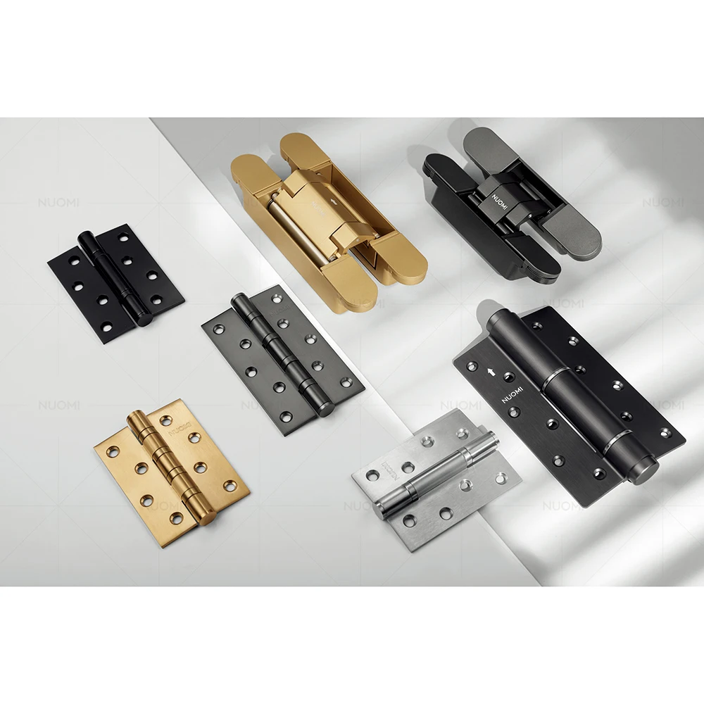 NUOMI  Fittings Hardware Concealed Pivot Door Hinge Spring Hinge Closer Door Adjustable Folding Hidden Door Hydraulic Hinge