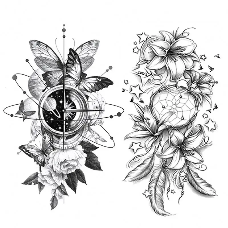 Large Image For Full Arm Temporary Tattoo Sticker Wholesale High Quality Body Visible Half Sleeve Stickers