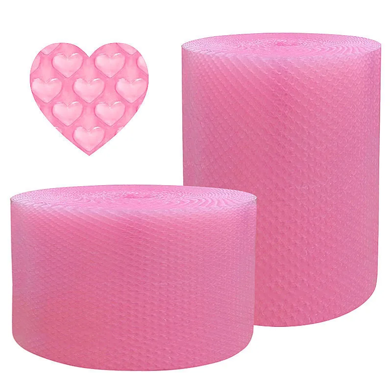 Cheap Plastic Bubble Roll Pink Heart Air Bubble Bag Heavy-Duty Column Film Roll for Fragile Items