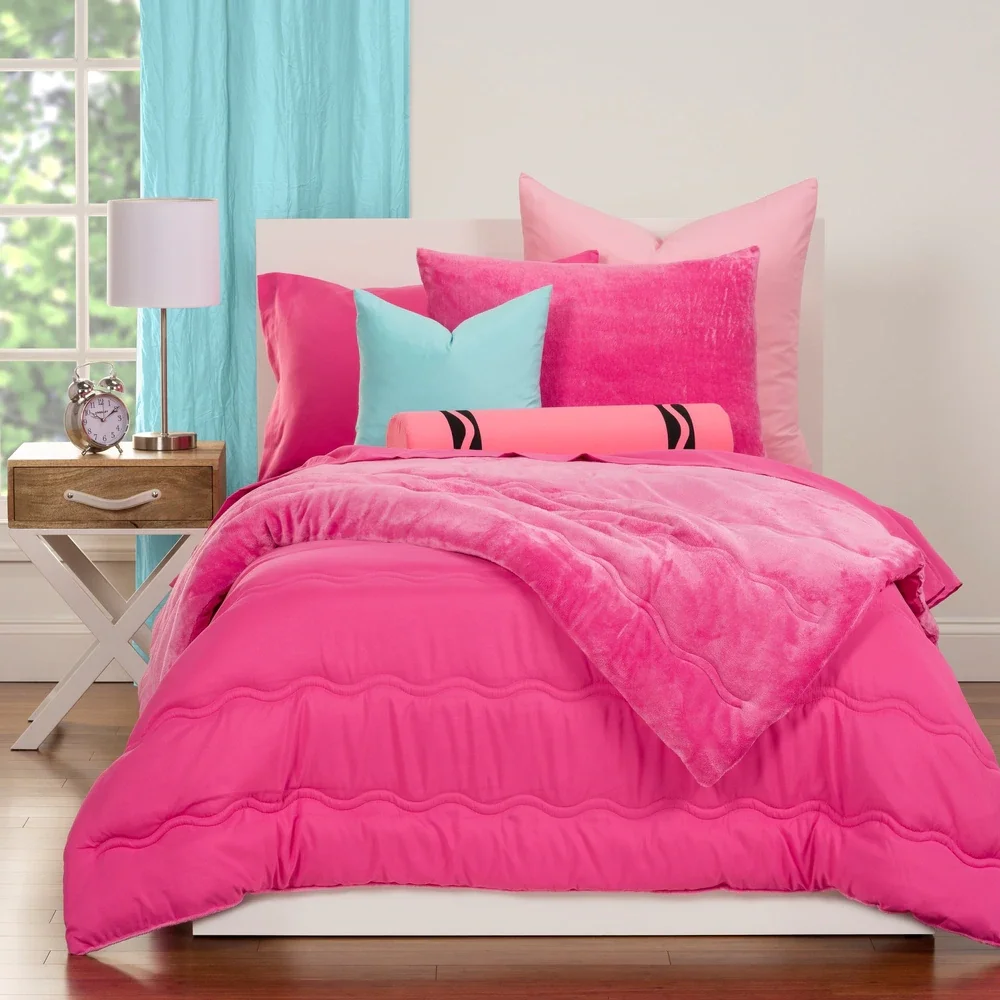 Wholesale Luxury Hotel Home orange plush bedding sale solid king size comforter