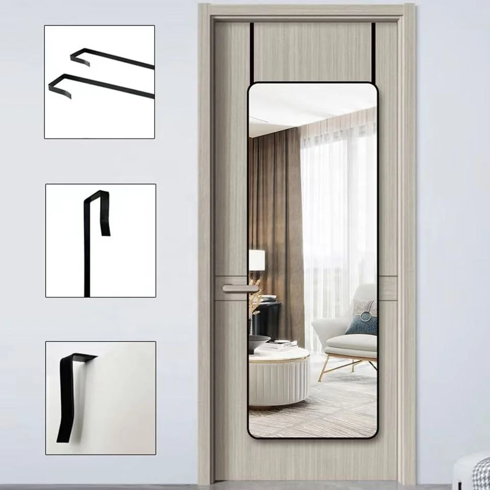 Home decor over door hanging mirror modern customized metal framed full length body shower bathroom wall mirror