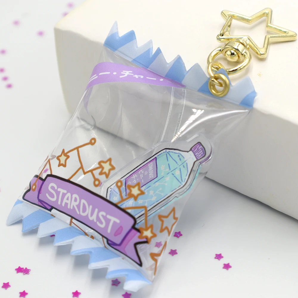 Rainbow Candy Bag Cute Gift Shaker Star Gram Acrylic Keychain Charm
