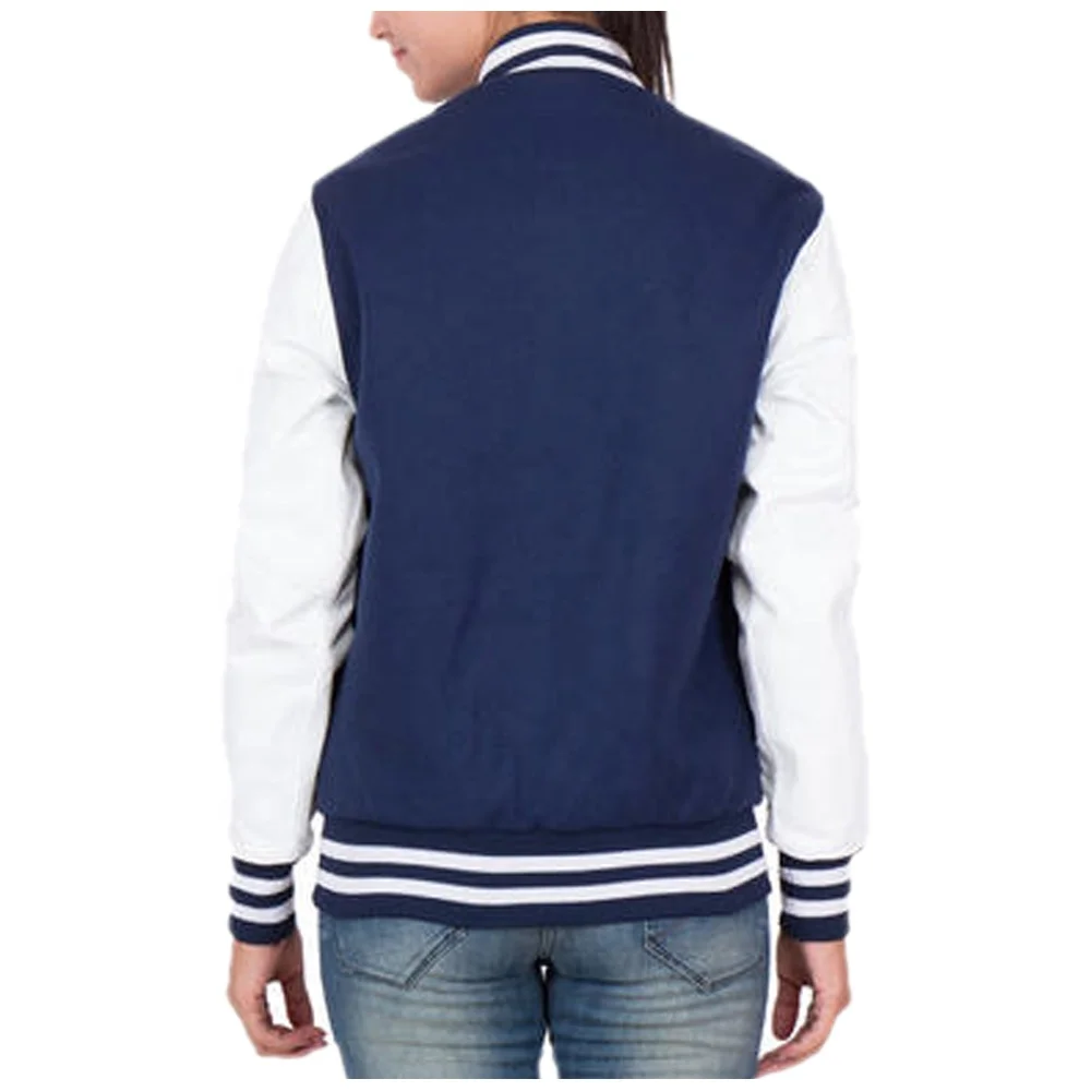 custom logo women wool fleece pink jacket cheap blank Collage Jacket for girls plain letterman baseball varsity jackets