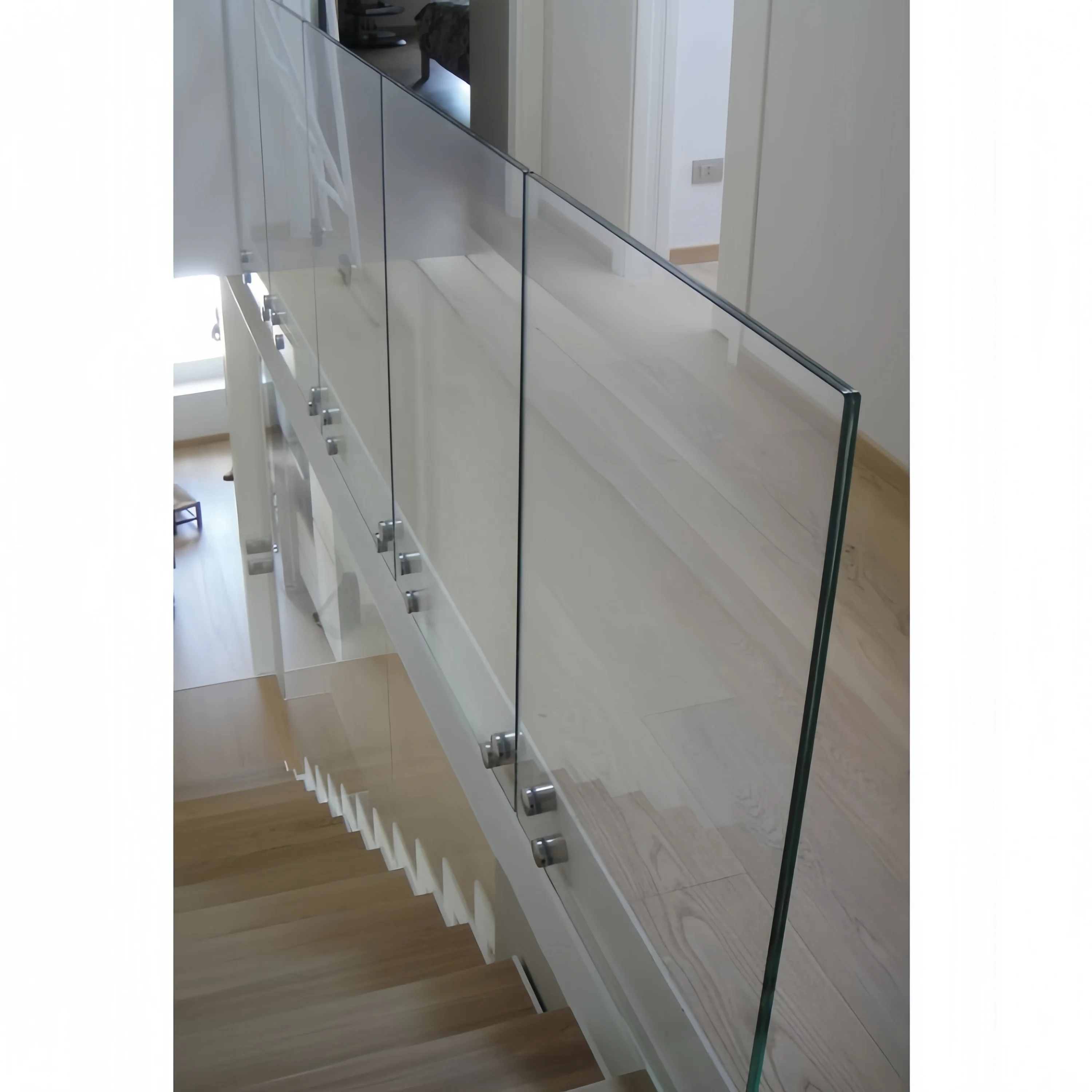 Customized Tempered glass balcony Balustrade with frame pool balcony staircase tempered glass balustrade railing fence for sale