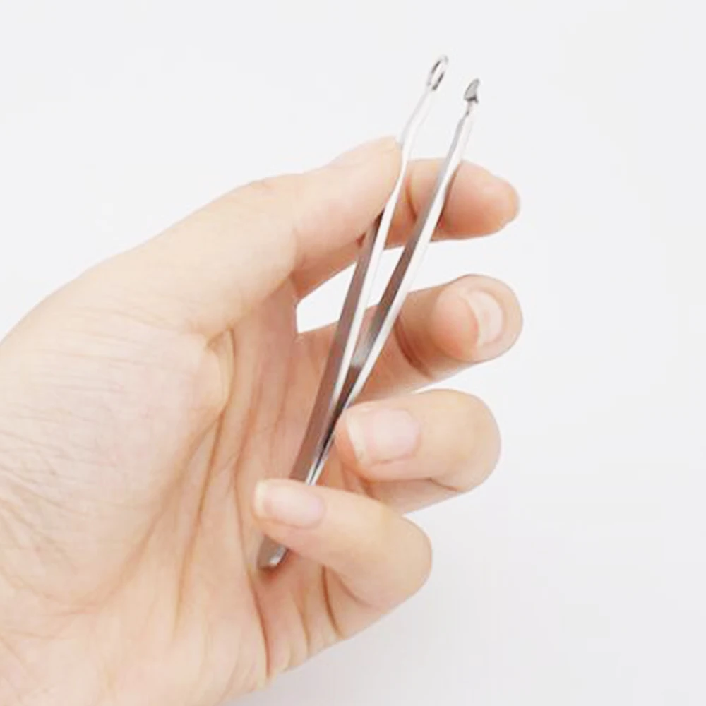 Dropshipping New Round Head Stainless Steel Nose Eyebrow Hair Beard Hair Clip Trimmer Multi-function Eyebrow Tweezers