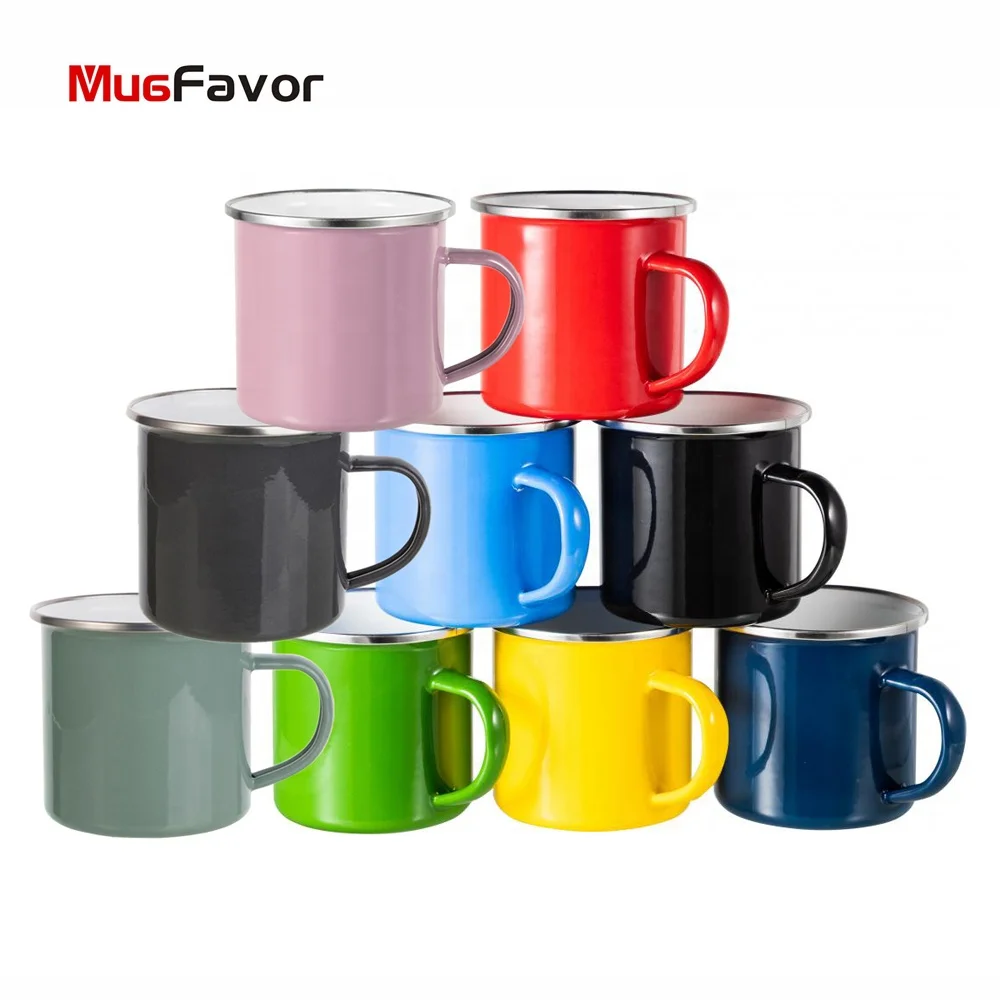 Wholesale Color 12oz Custom Sublimation Enamel Mug The Best Selling Reusable Sublimation Camping Coffee Mug MEN12