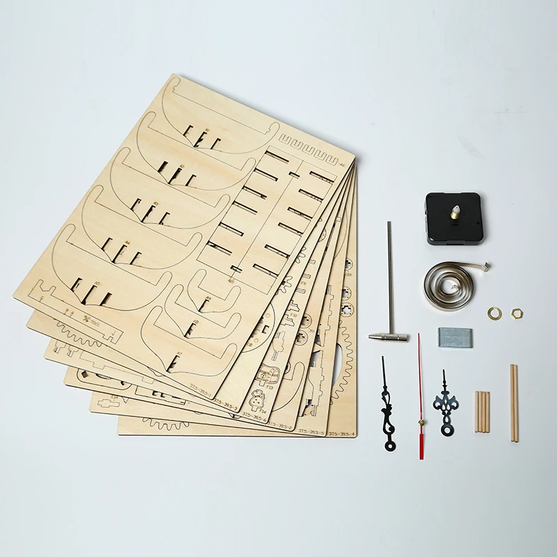 Educational Model Building Kits Clock Gear Pirate ship Clockwork DIY Handmade Toys Wooden 3D Jigsaw Puzzle