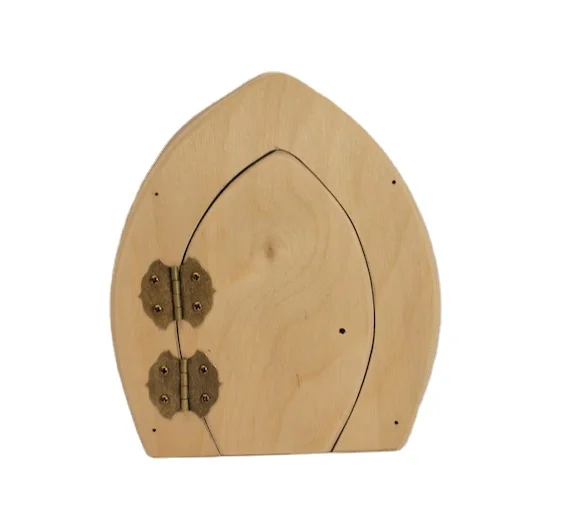 Hinged Opening Fairy Door Kit Arch Doll House Miniature To Be Painted DIY Plywood Solid Wood Decorative Item