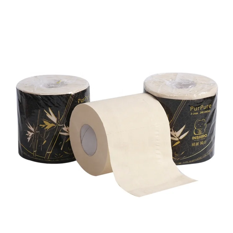  15G 3Ply Toilet Paper Roll China Cheap Price Natrual Bamboo Pulp 240 Sheets per with Custom Private
