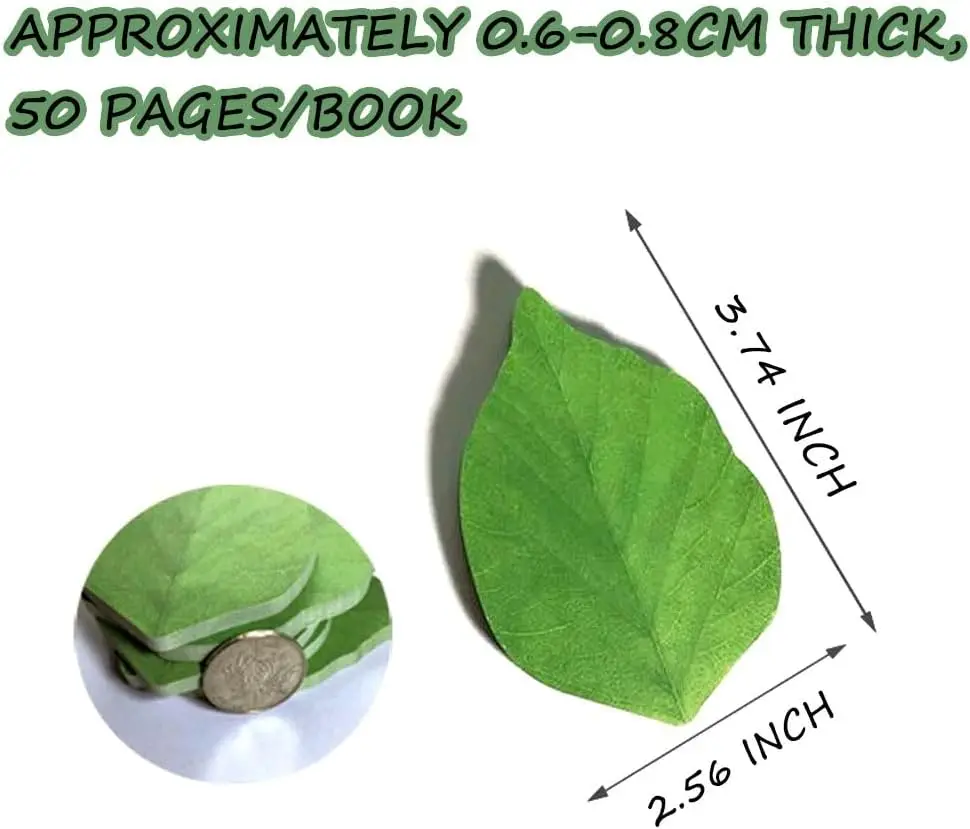 Simple Green Leaf Sticky Stationery Anime Self-adhesive Note Memo Pad Reminder Note DIY Decoration for Home Wall Photo Wall