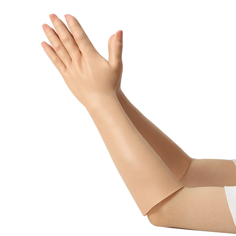 High Quality Silicone Prosthesis Hand Sleeve Gloves Highly Simulated Skin Artificial Arm Cover Scars