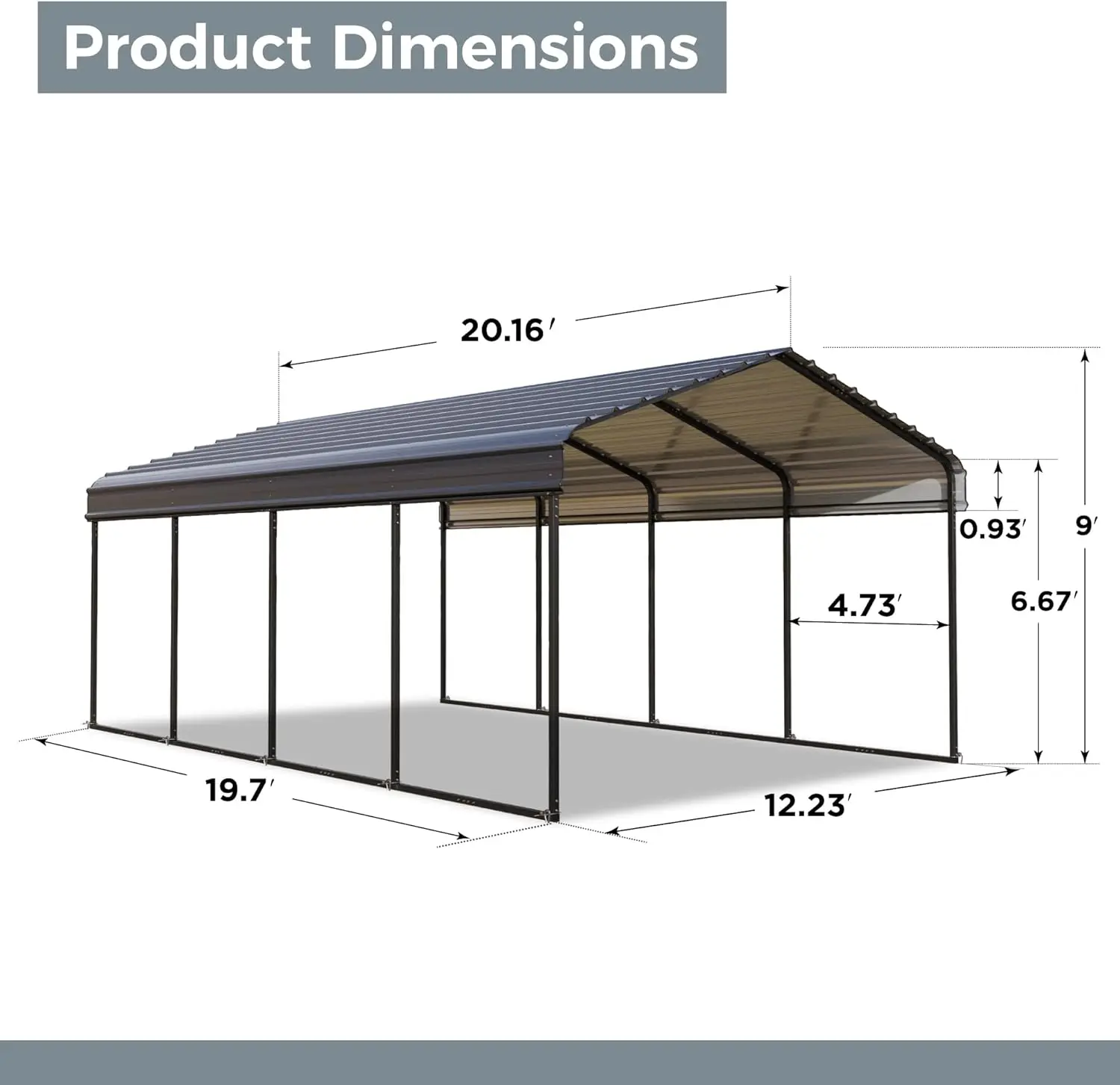 XZ OEM ODM outdoor steel mobile flat pack garage shed shelter foldable metal frame portable carport for car