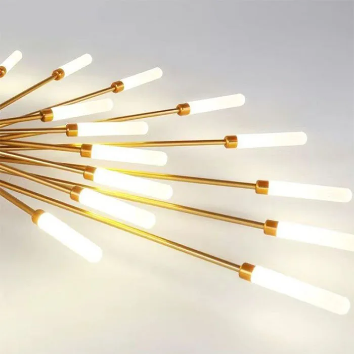 Led Multi-Head Custom  Fireworks Chandeliers For Living Room Bedroom Black Golden Led Ceiling Pendant Lights