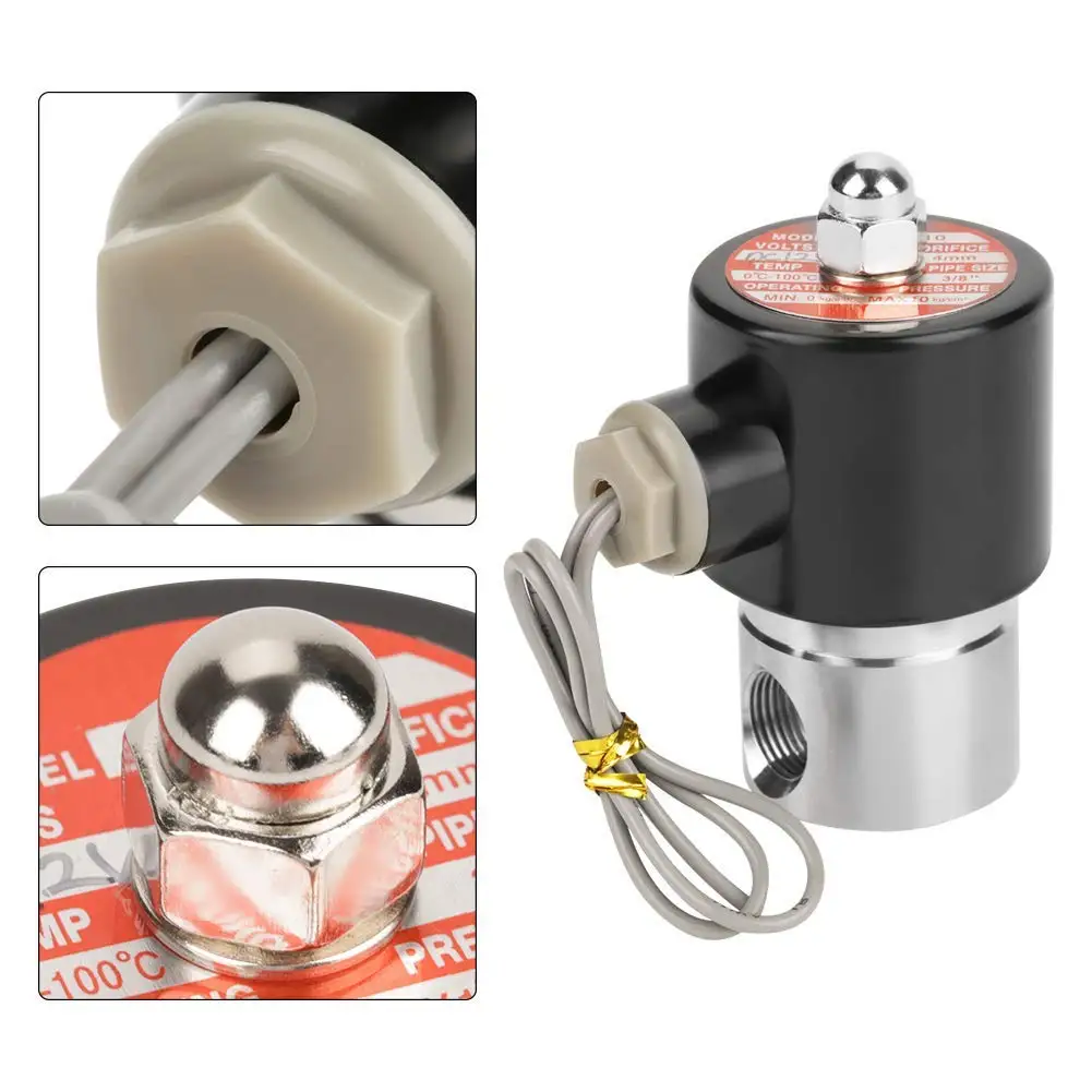 COVNA 1/2 inch 12V 220V Normally Closed Stainless Steel Electro Magnetic Water Gas Solenoid Valve Control Valve