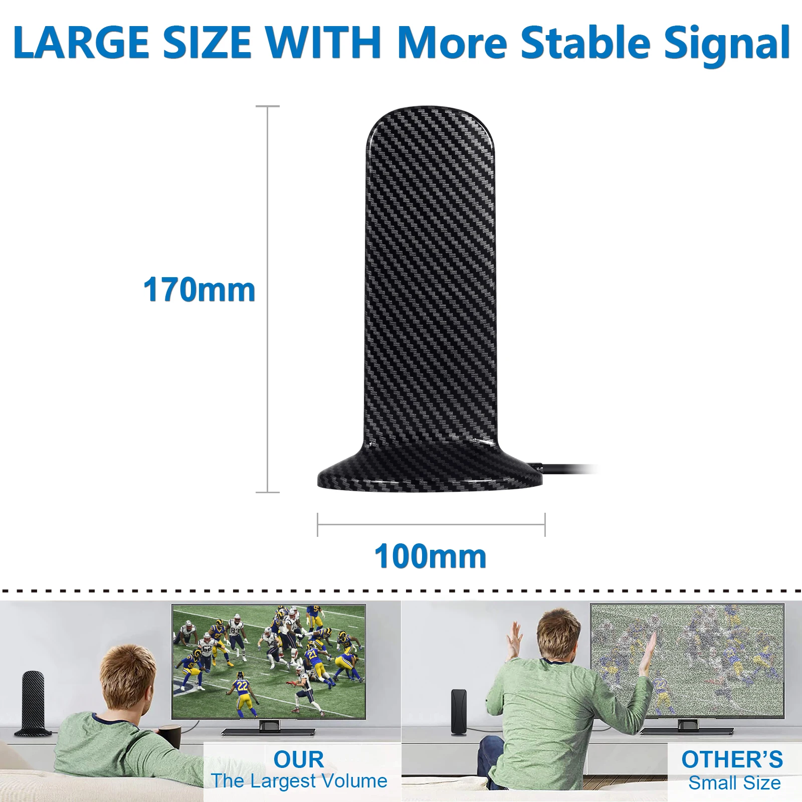 Best Selling Antuko 4K 1080P Tv Indoor Antenna Vhf Uhf Fm Tv Antenna Amplifier For Receiving Digital Tv Signals