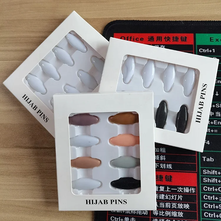 
wholesale women safety plastic pin headscarf fixed Muslim Brooches Hijab Pin 