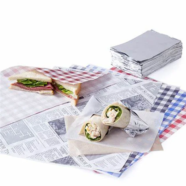 
Wholesale sandwich burger customized logo eco friendly fast food printed grease proof waxed wrap paper 