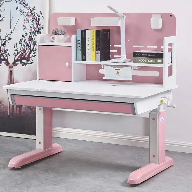  Top Natural Rubber Wood Children Desk Study Table and Wing Back