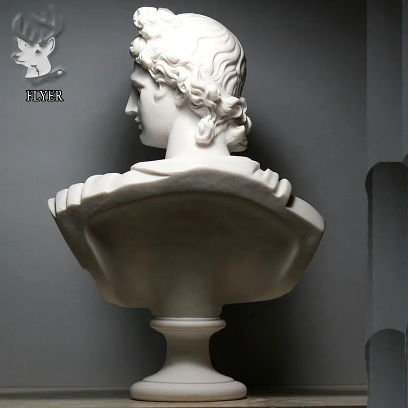Indoor Outdoor Decoration European stone carving Statue Famous Western White Marble Male Bust Sculpture