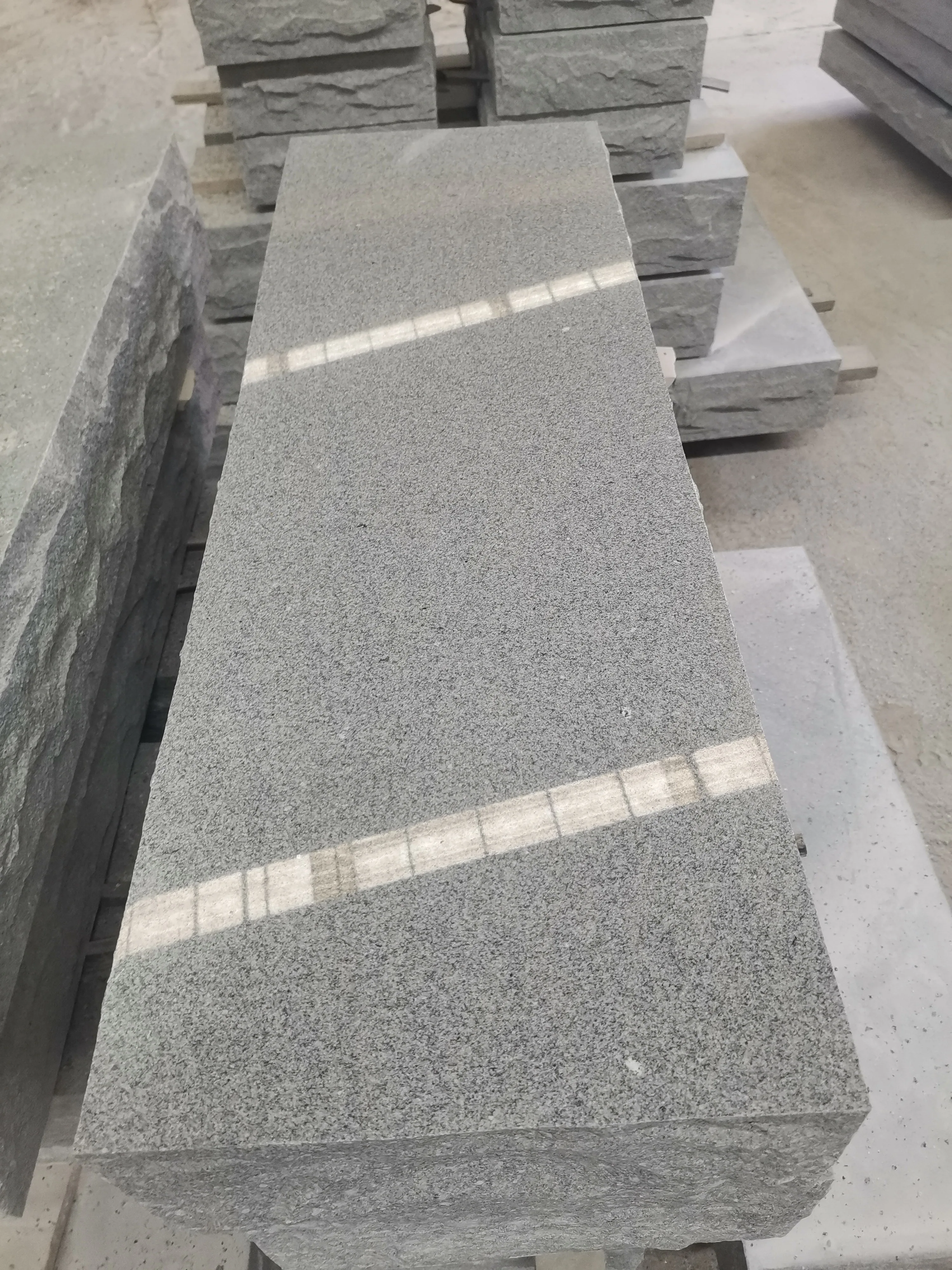 Light Grey Granite America Style Single Double Headstone G633 Memorial Monument