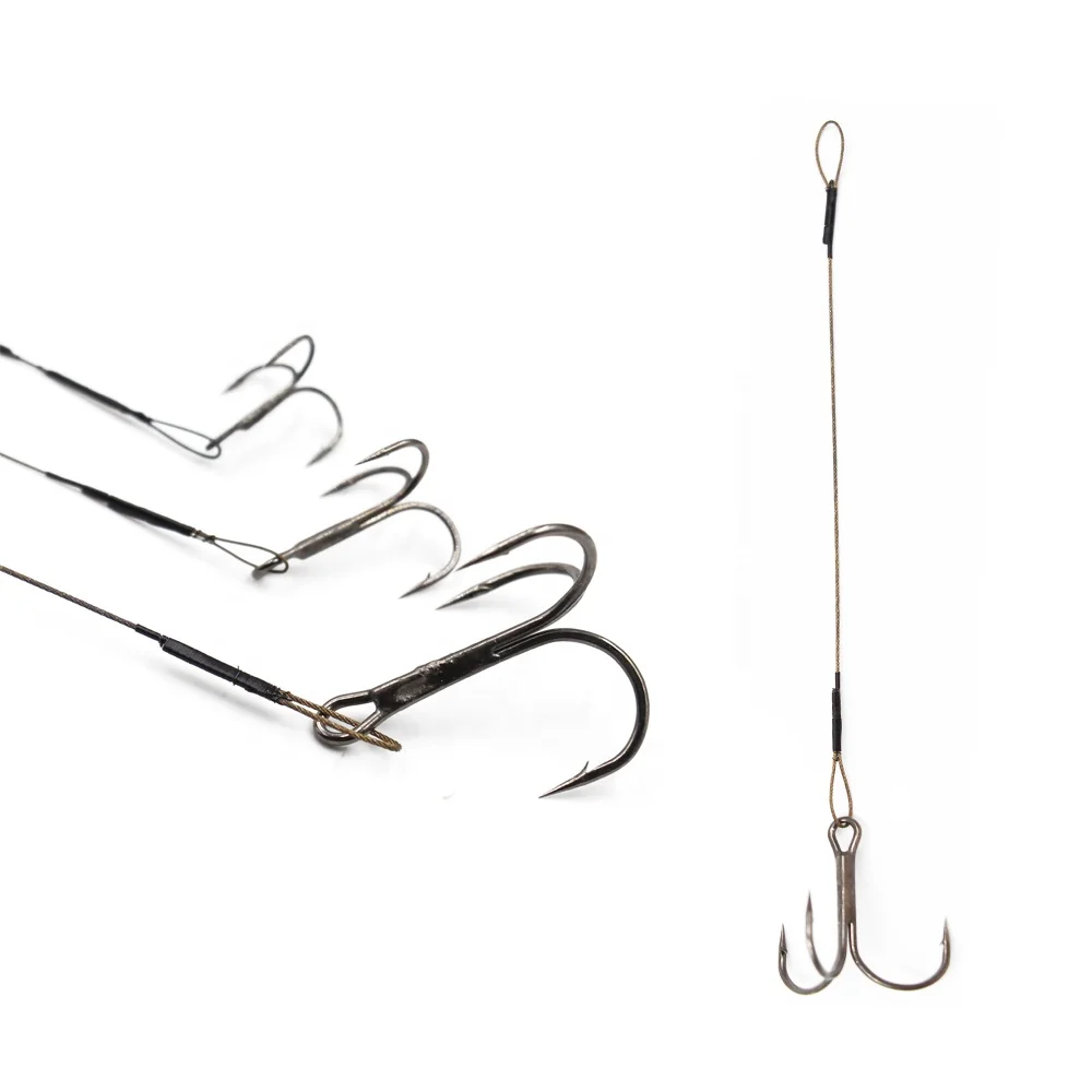 3 size Fishing Hooks With Connector Big Shad Lure Strength Stingers rig