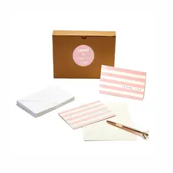 36 Personalized Pink Thank You Note Cards Packs, Custom Printing Thank You Cards for Baby Shower and Kids