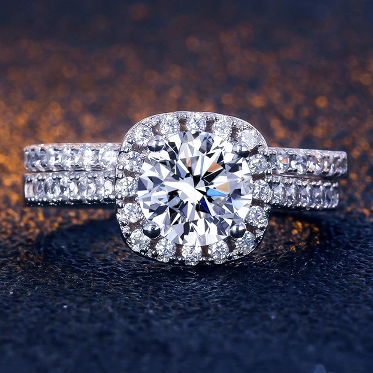 Elegant Silver Bijoux White Artificial Diamond Engagement Ring Dismountable