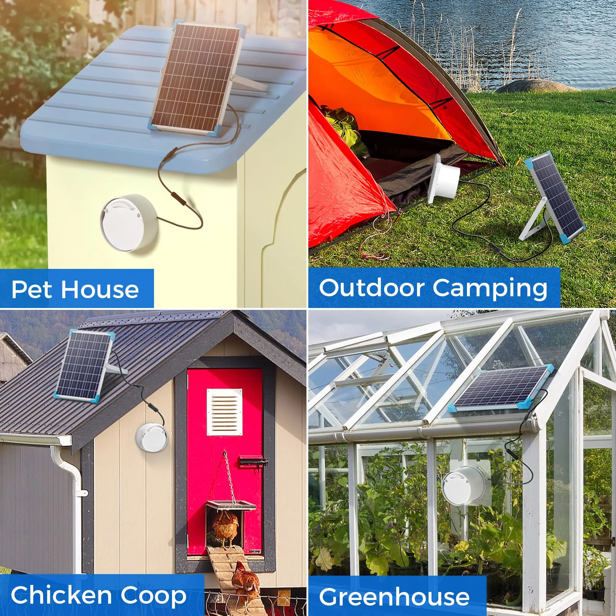 New Style sun energise Powered Exhaust Fan Pro 20W Solar Panel + 8 Inch High Speed Exhaust Solar Fan