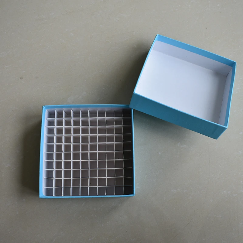 Cryogenic Vial Storage Cardboard CryoBox Freezer Storage Box Paper of Hinged lid Cardboard Cryo Box