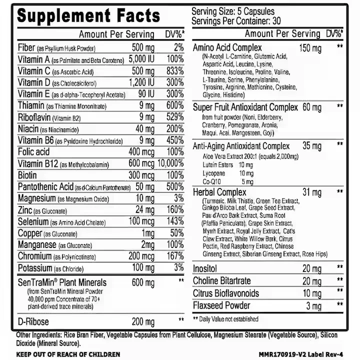 Hot Selling Dietary Supplement 70 Plant Minerals Plus 80 Additional Nutrients Immune 150 Capsules