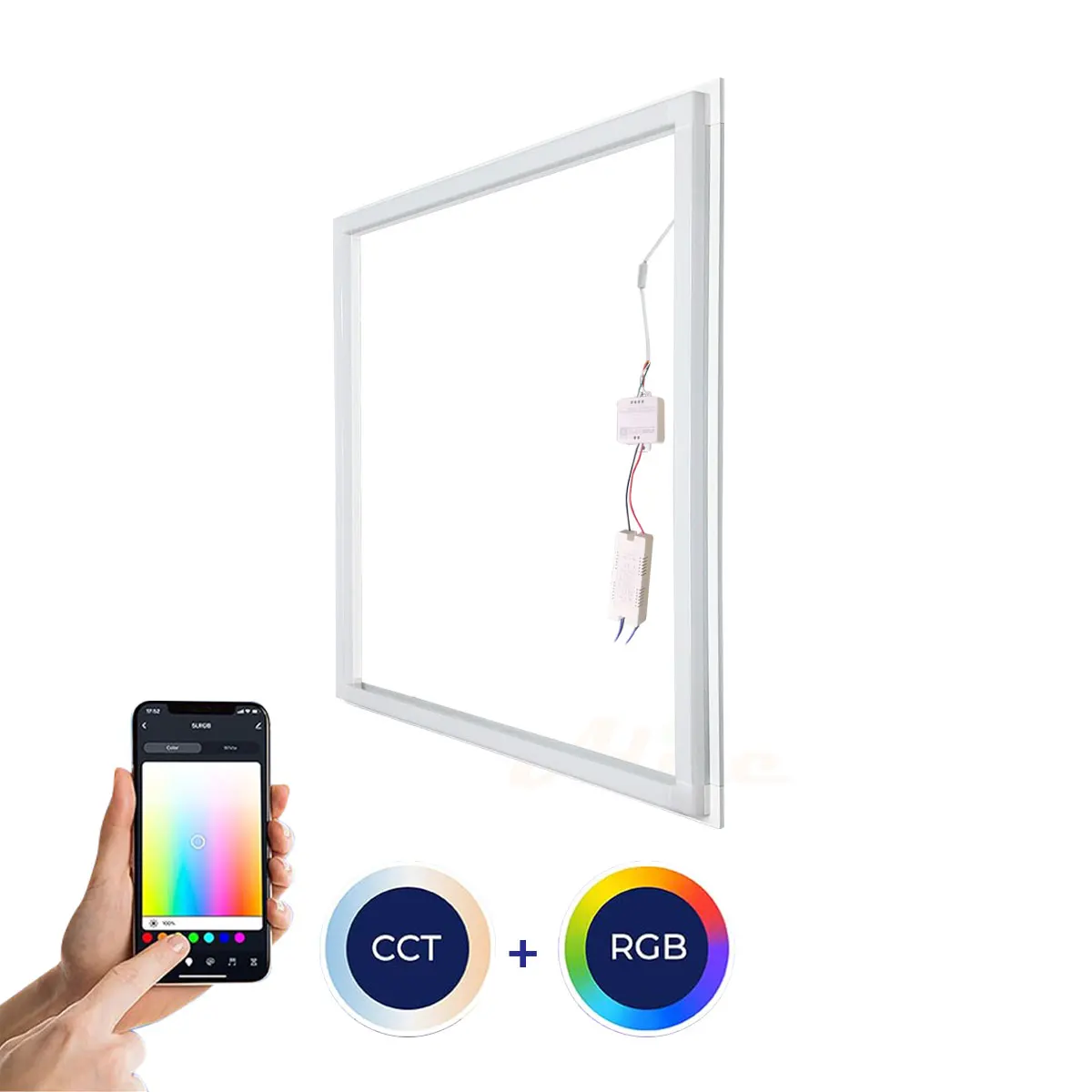 2x2 2x4 CCT настраиваемый Регулируемый светодиодный встраиваемый RGB рамка панели света