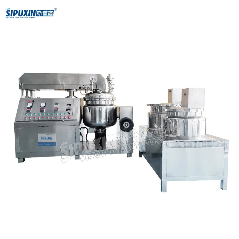 100L Hair color cream mixing machine cosmetic ointment homogenizer vacuum emulsify mixer machine with oil and water pot